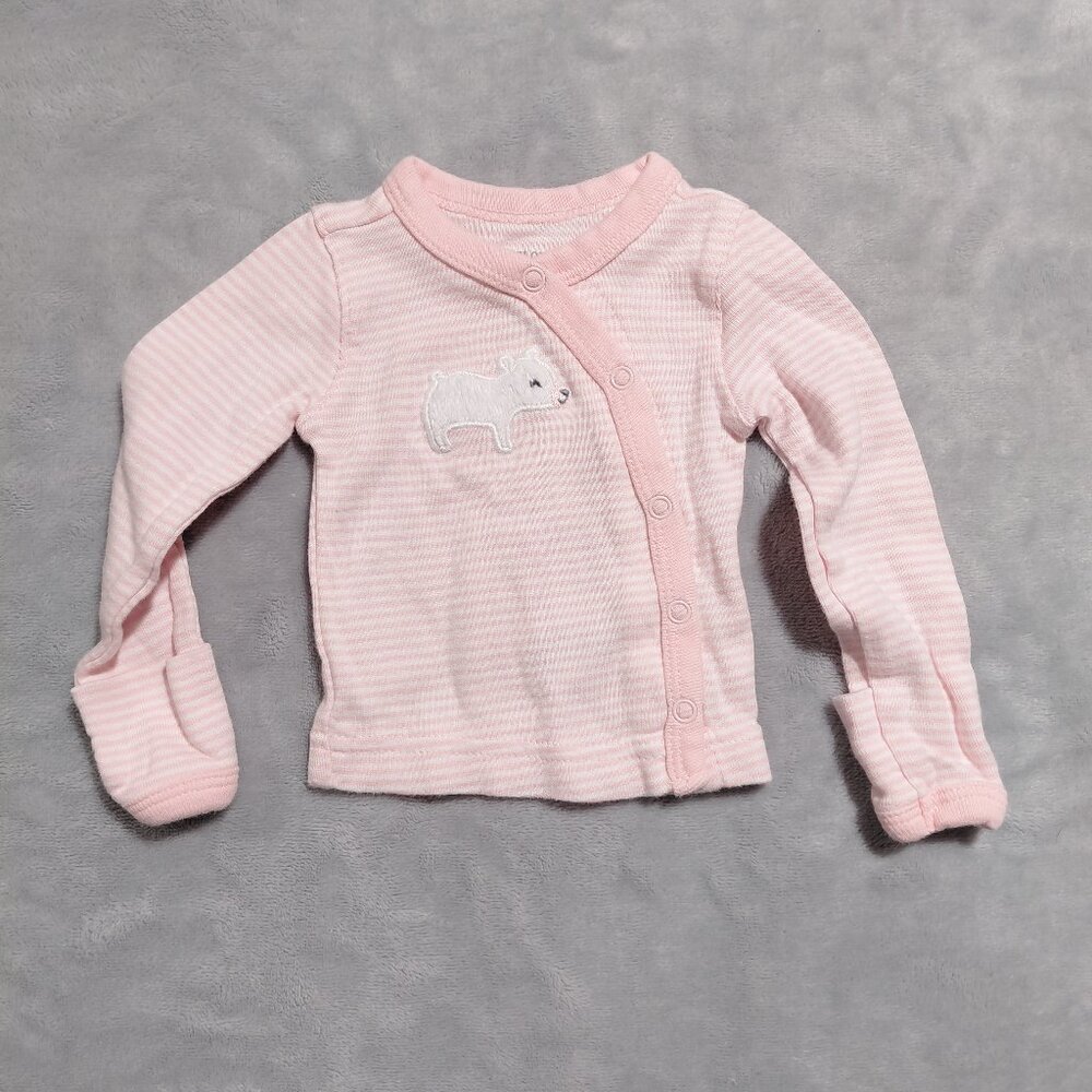 Like New! Just One You Carter's NB Long Sleeve Mittens Full Snap Fuzzy Lamb